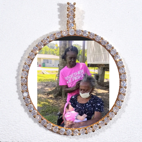 LARGE 3D CIRCLE CUSTOM PICTURE PENDANT
