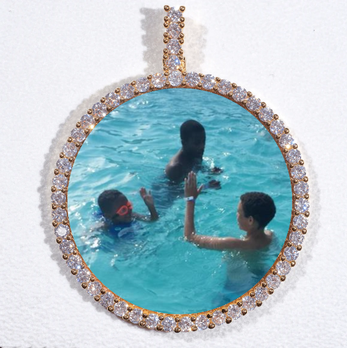 LARGE 3D CIRCLE CUSTOM PICTURE PENDANT