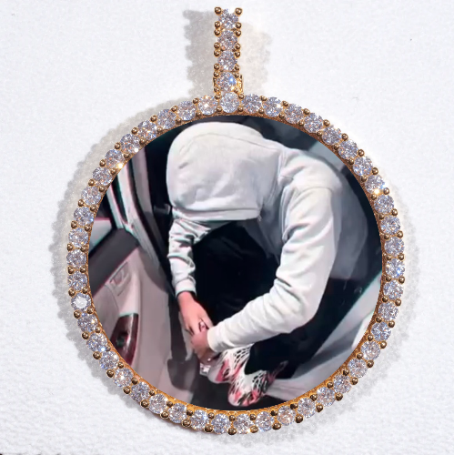 LARGE 3D CIRCLE CUSTOM PICTURE PENDANT