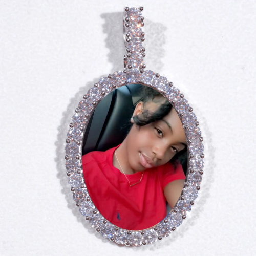 Large 3D Oval Custom Picture Pendant