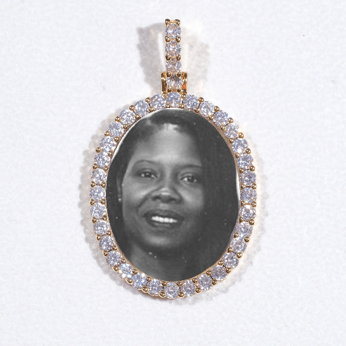 3D Oval Custom Picture Pendant