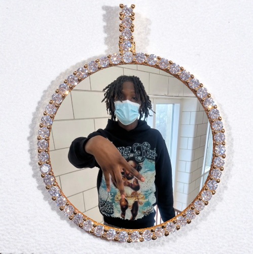 LARGE 3D CIRCLE CUSTOM PICTURE PENDANT