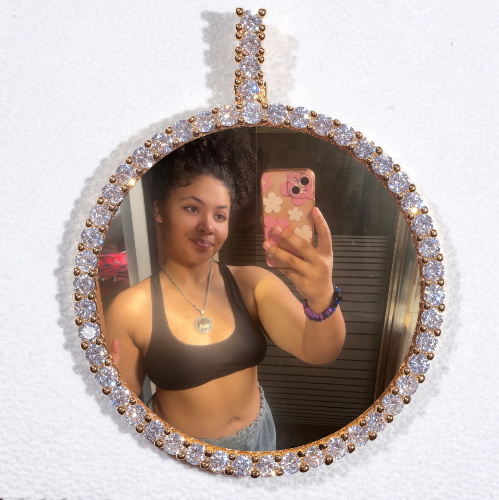 LARGE 3D CIRCLE CUSTOM PICTURE PENDANT