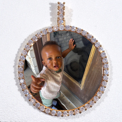 LARGE 3D CIRCLE CUSTOM PICTURE PENDANT