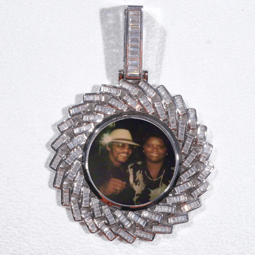 Large 3D Baguette Custom Picture Pendant
