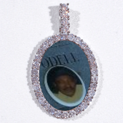 Large 3D Oval Custom Picture Pendant