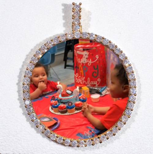 LARGE 3D CIRCLE CUSTOM PICTURE PENDANT