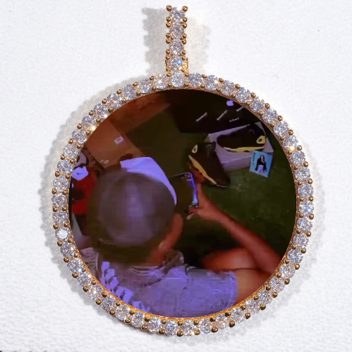 LARGE 3D CIRCLE CUSTOM PICTURE PENDANT