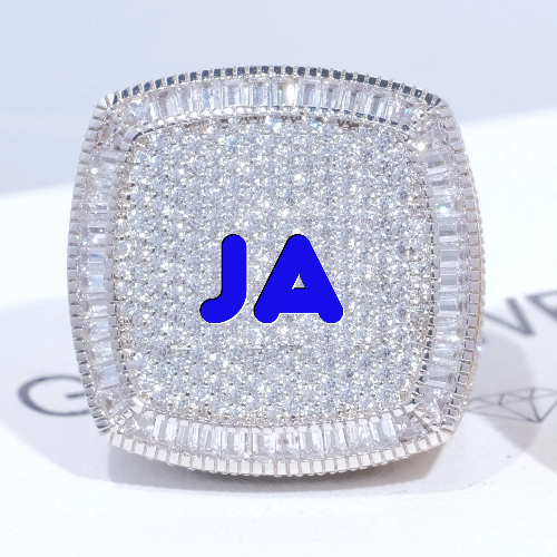 CUSTOM LETTER 3D ICED RING