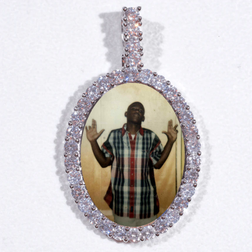Large 3D Oval Custom Picture Pendant