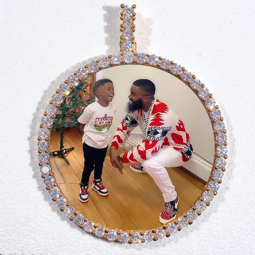 LARGE 3D CIRCLE CUSTOM PICTURE PENDANT