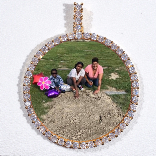 LARGE 3D CIRCLE CUSTOM PICTURE PENDANT