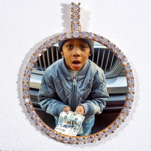 LARGE 3D CIRCLE CUSTOM PICTURE PENDANT