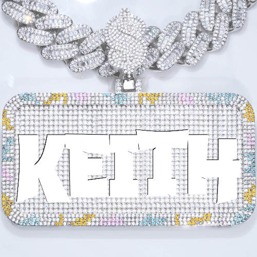 CUSTOM LETTER NECKLACE 3D COLORFUL SQUARE