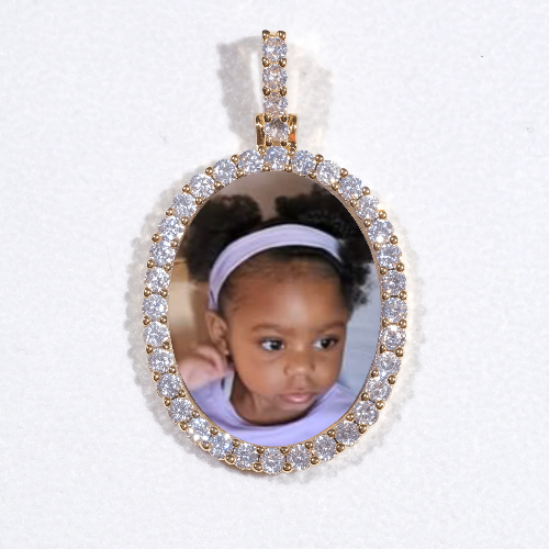 3D Oval Custom Picture Pendant