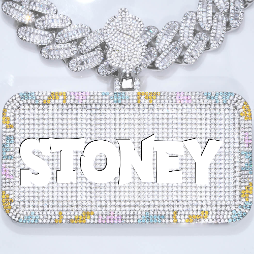 CUSTOM LETTER NECKLACE 3D COLORFUL SQUARE