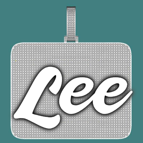 CUSTOM LETTER NECKLACE 3D BIG SQUARE