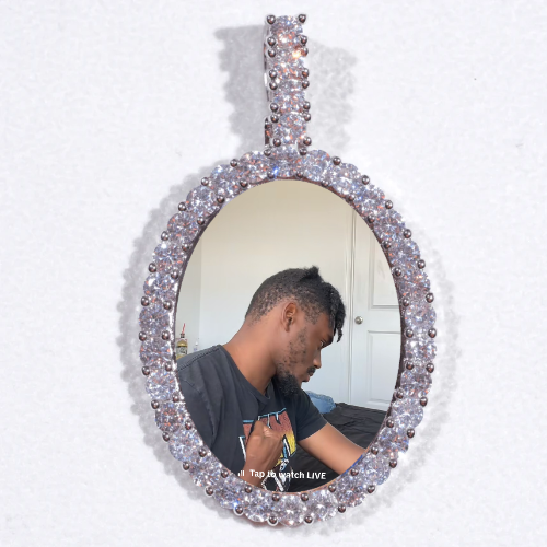 Large 3D Oval Custom Picture Pendant