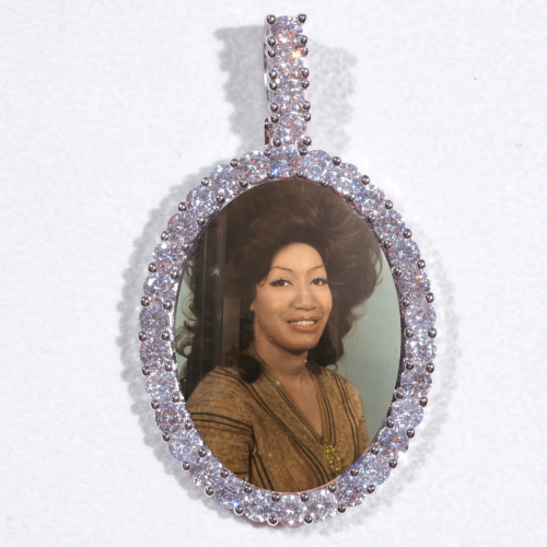 Large 3D Oval Custom Picture Pendant