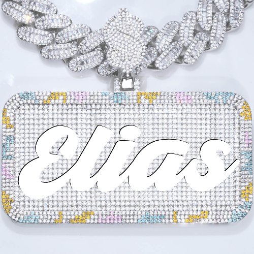 CUSTOM LETTER NECKLACE 3D COLORFUL SQUARE