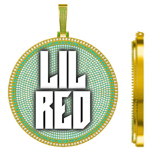 CUSTOM LETTER NECKLACE 3D BIG DISC