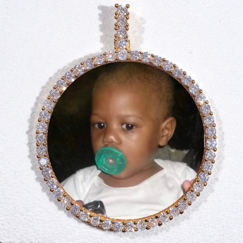 LARGE 3D CIRCLE CUSTOM PICTURE PENDANT