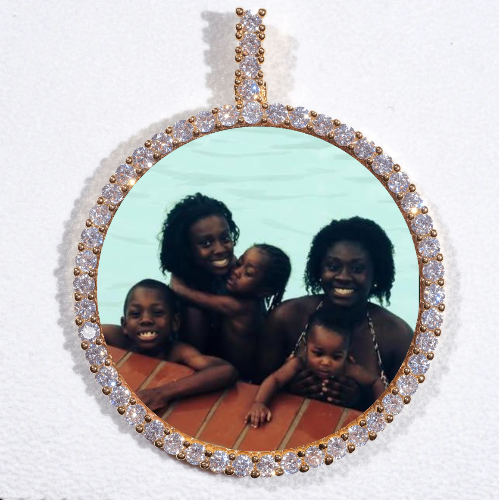 LARGE 3D CIRCLE CUSTOM PICTURE PENDANT