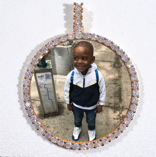 LARGE 3D CIRCLE CUSTOM PICTURE PENDANT