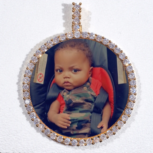 LARGE 3D CIRCLE CUSTOM PICTURE PENDANT