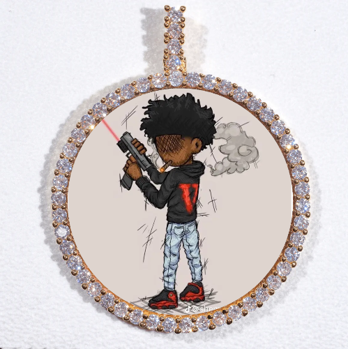LARGE 3D CIRCLE CUSTOM PICTURE PENDANT