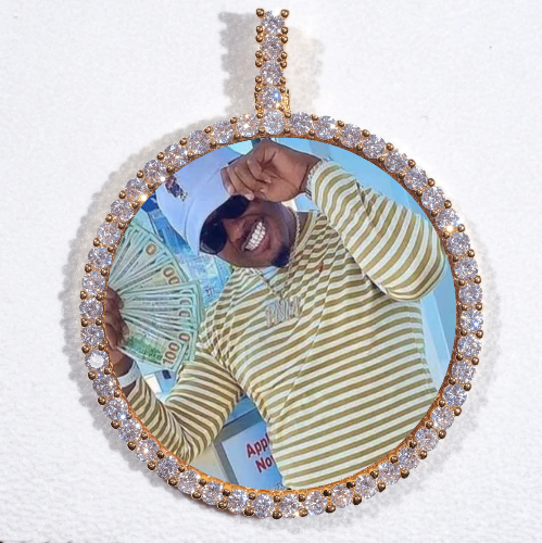 LARGE 3D CIRCLE CUSTOM PICTURE PENDANT