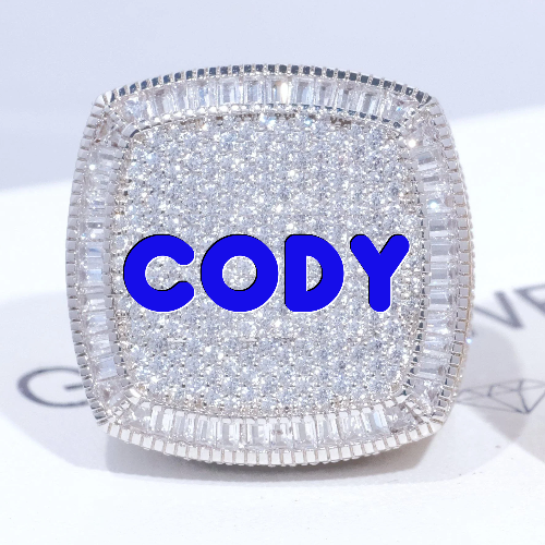 CUSTOM LETTER 3D ICED RING