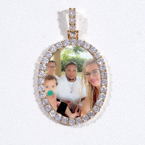 3D Oval Custom Picture Pendant