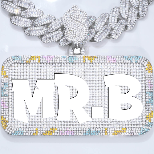 CUSTOM LETTER NECKLACE 3D COLORFUL SQUARE