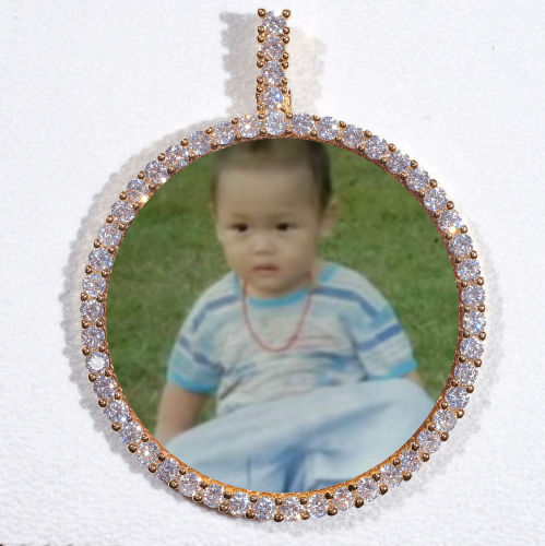 LARGE 3D CIRCLE CUSTOM PICTURE PENDANT