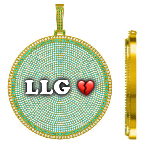 CUSTOM LETTER NECKLACE 3D BIG DISC