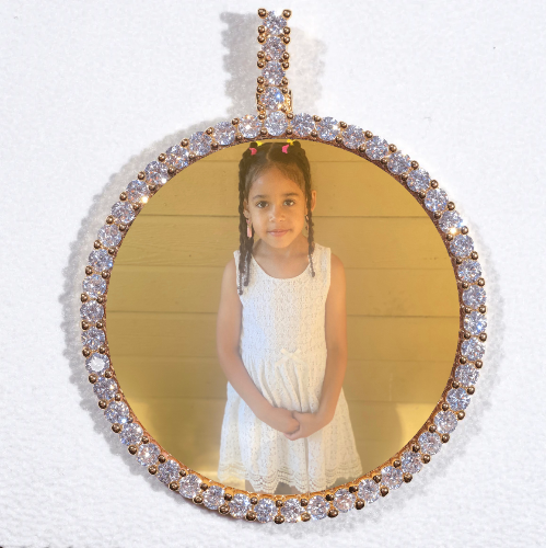 LARGE 3D CIRCLE CUSTOM PICTURE PENDANT