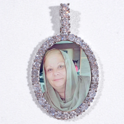 Large 3D Oval Custom Picture Pendant