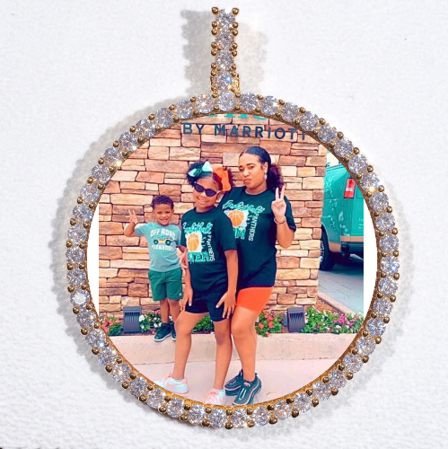LARGE 3D CIRCLE CUSTOM PICTURE PENDANT