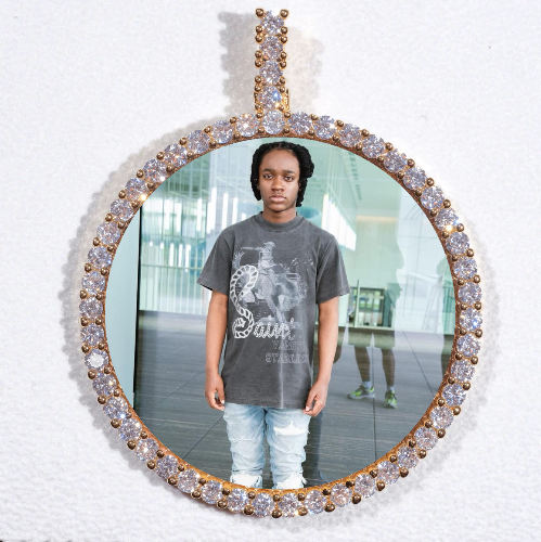 LARGE 3D CIRCLE CUSTOM PICTURE PENDANT