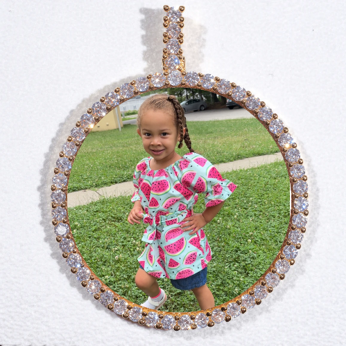 LARGE 3D CIRCLE CUSTOM PICTURE PENDANT