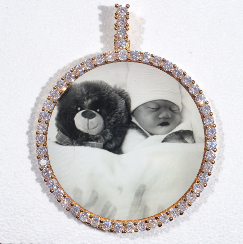 LARGE 3D CIRCLE CUSTOM PICTURE PENDANT