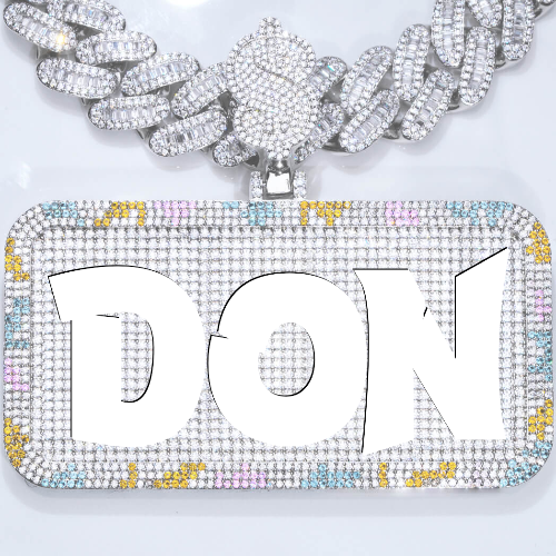 CUSTOM LETTER NECKLACE 3D COLORFUL SQUARE