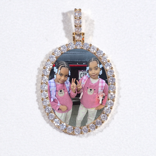 3D Oval Custom Picture Pendant