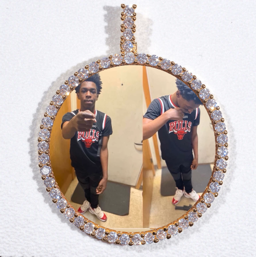 LARGE 3D CIRCLE CUSTOM PICTURE PENDANT