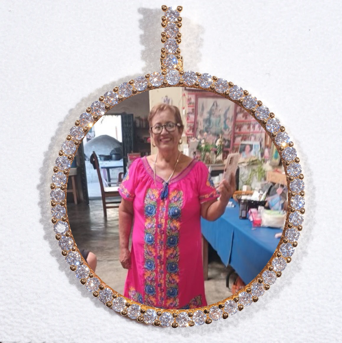 LARGE 3D CIRCLE CUSTOM PICTURE PENDANT