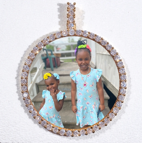 LARGE 3D CIRCLE CUSTOM PICTURE PENDANT