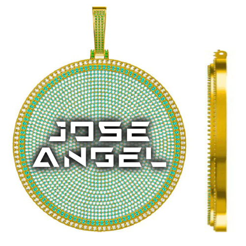 CUSTOM LETTER NECKLACE 3D BIG DISC