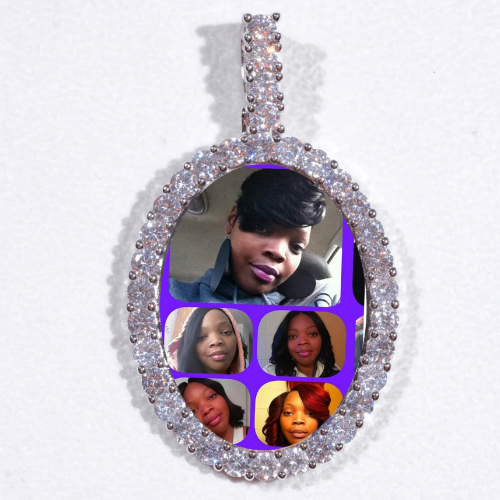 Large 3D Oval Custom Picture Pendant