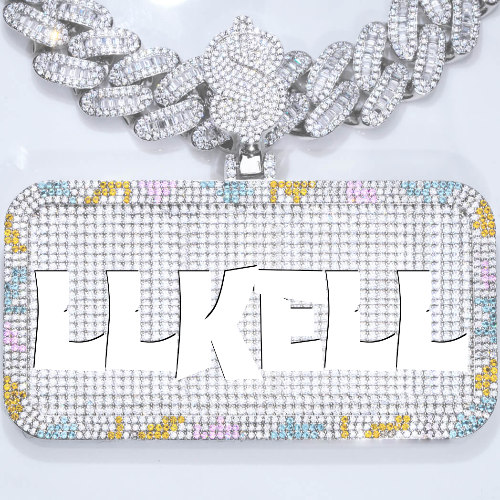 CUSTOM LETTER NECKLACE 3D COLORFUL SQUARE